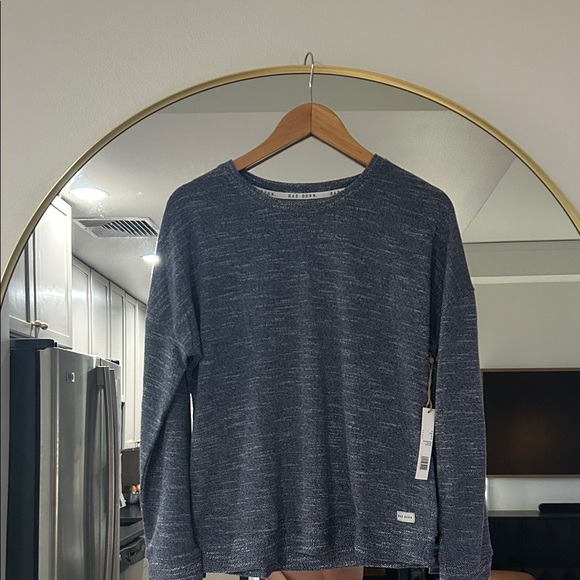 Rae Dunn Tops - Rae Dunn Marled Navy Blue Crewneck Sweatshirt